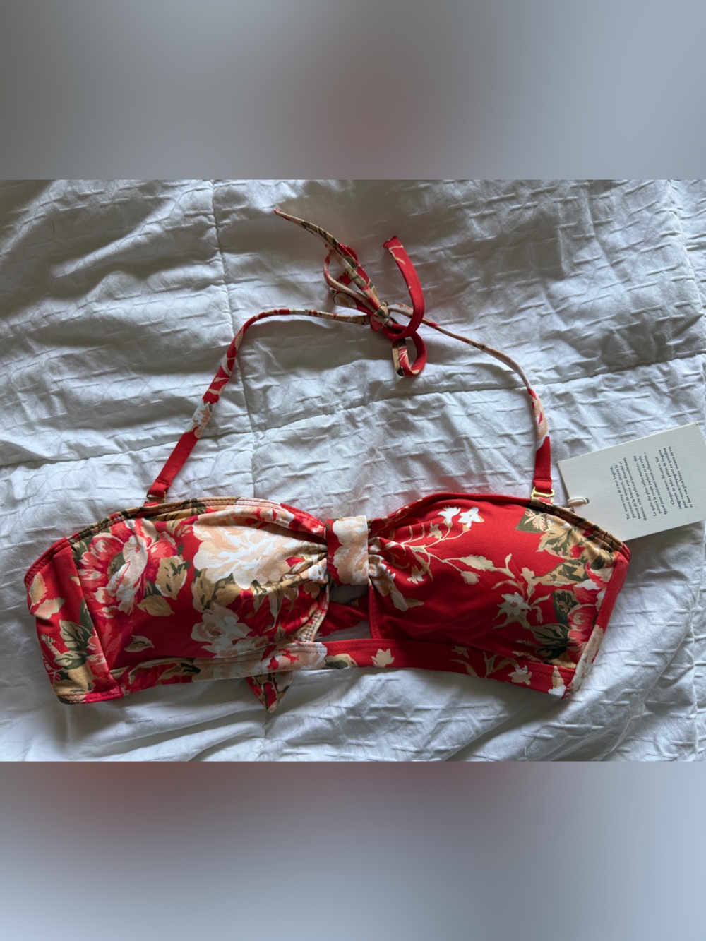 Sezane x YSE Palma Bathing Suit Top Red Floral 6/38